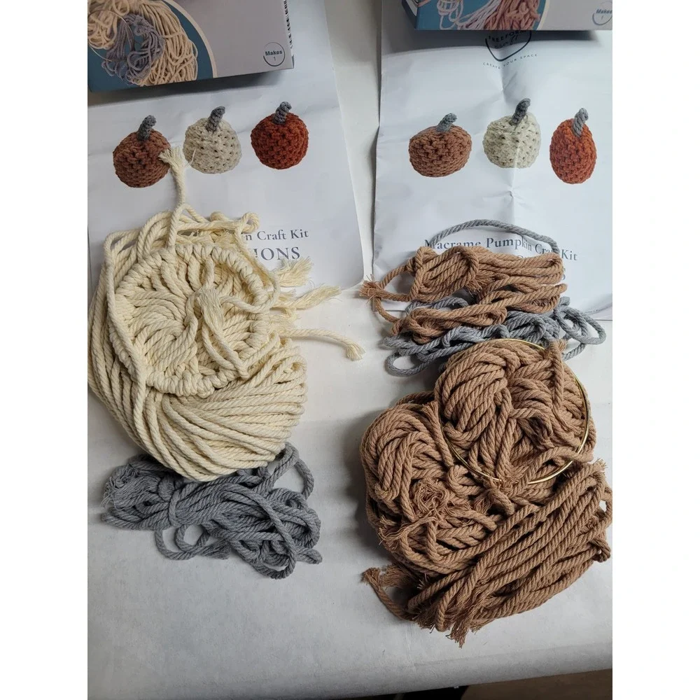 Freeform Macrame Pumpkin Craft Kit Fall Decor Beginner Friendly,‎ set of 2 Aldis